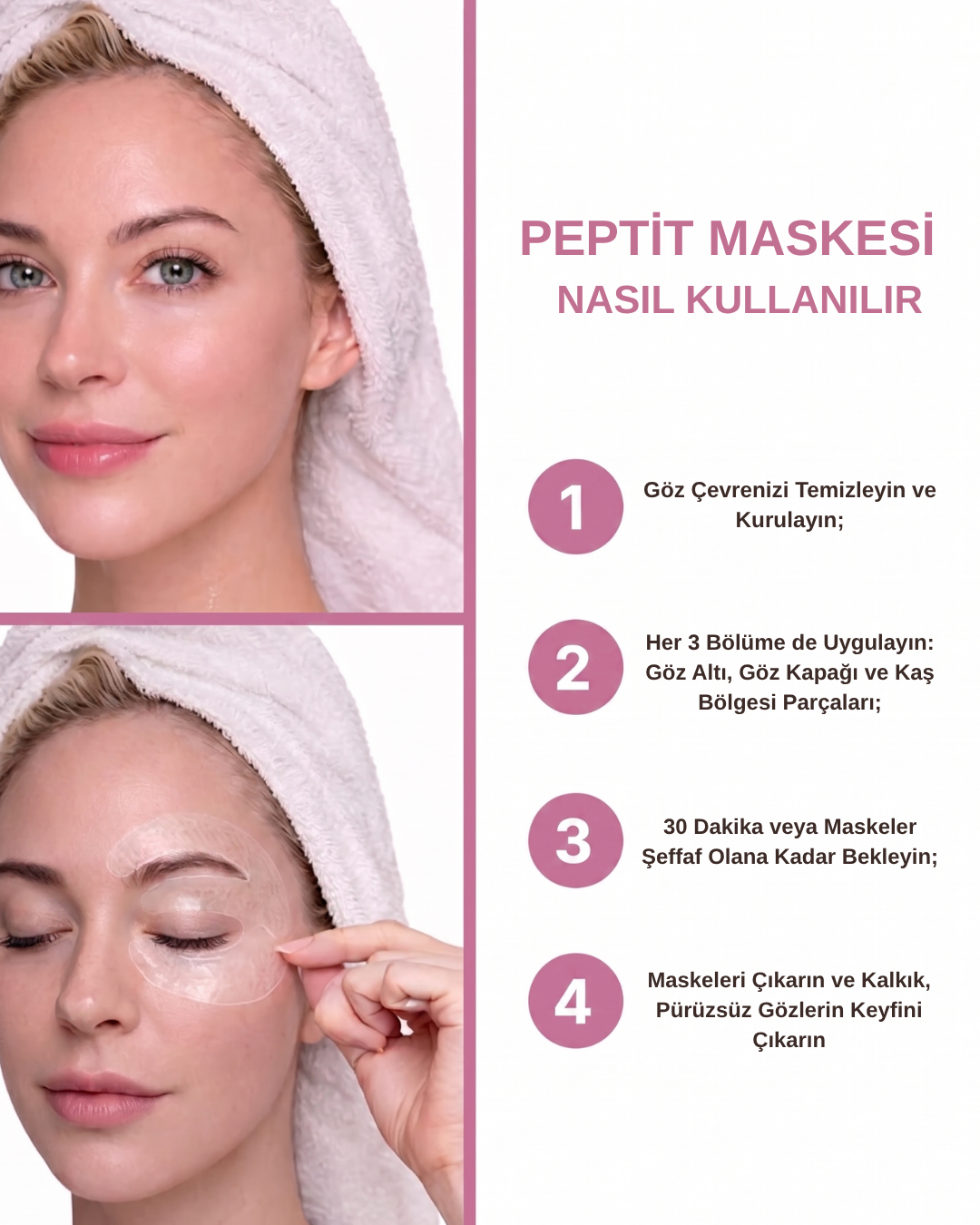 Kore Peptit-8 Destekli Derin Kolajen Göz Maskesi